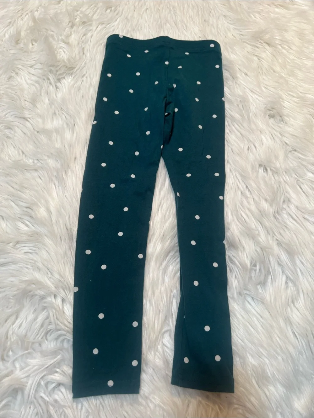 Old Navy Girls Sz Small 6-7 Built-In Tough Leggings Teal Dot Polka Dots Stretch